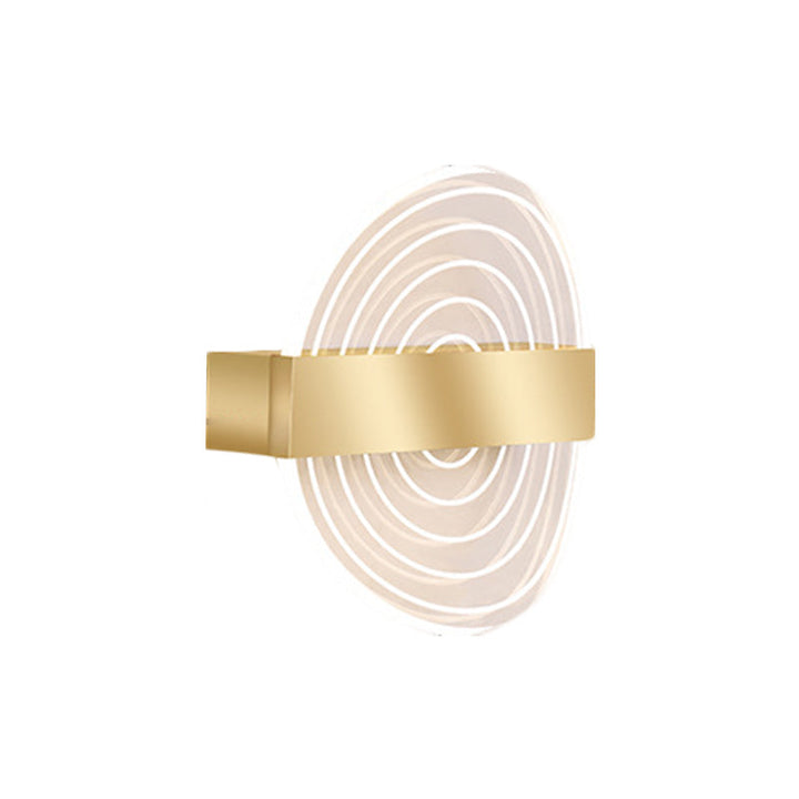 Lisslune | Acrylic Circle Wall Light Wall Mount LED Modern Wall Lamp in Black/Gold for the Living Room
