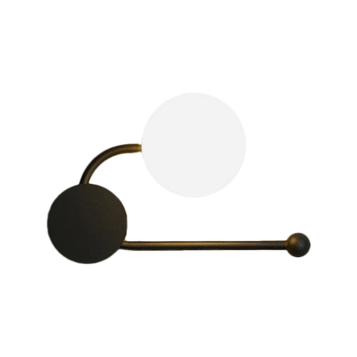 Lisslune | Round Wall Lamp Nordic Style PVC Single Bulb Black and Gold Wall Mounted Light