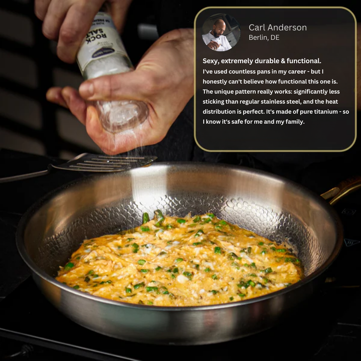 Lisslune | Titanium Frying Pan | Non-Toxic, Naturally Non-Stick & Ideal for Healthy Cooking