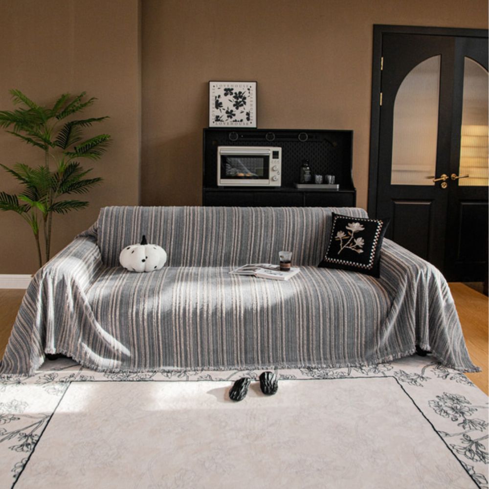 Lisslune | Regal Stripes Chenille Sofa Cover