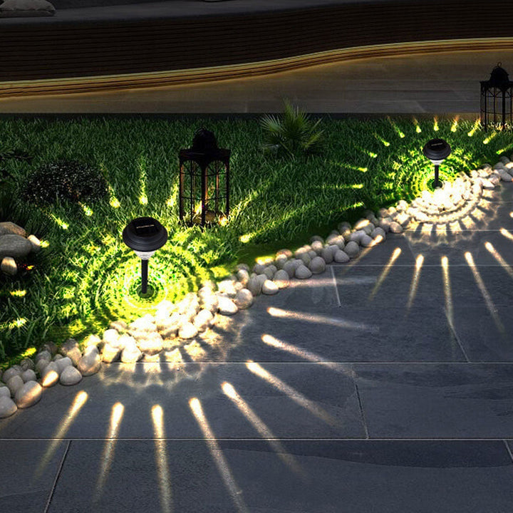 Lisslune | Solar waterproof circular divergent light shadow design LED outdoor garden decorative light
