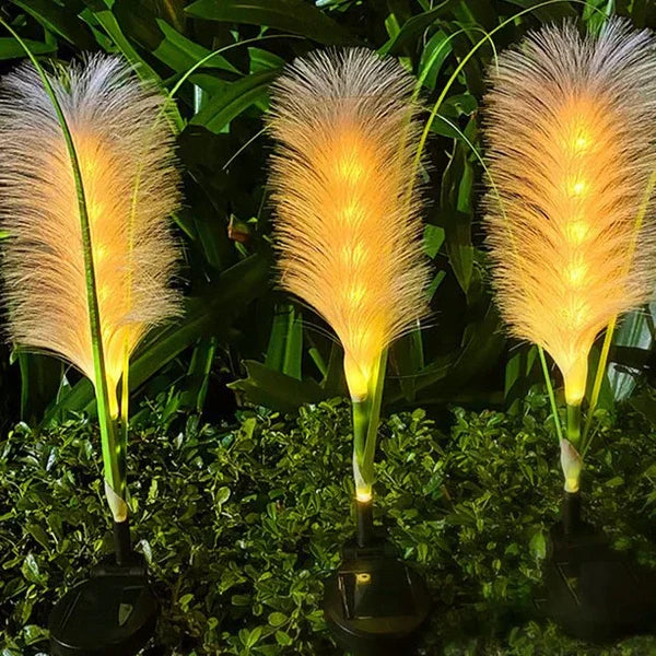 Lisslune | Decorative Rattan Garden Lighting – Solar Lamp in Grass Design for Outdoor Use