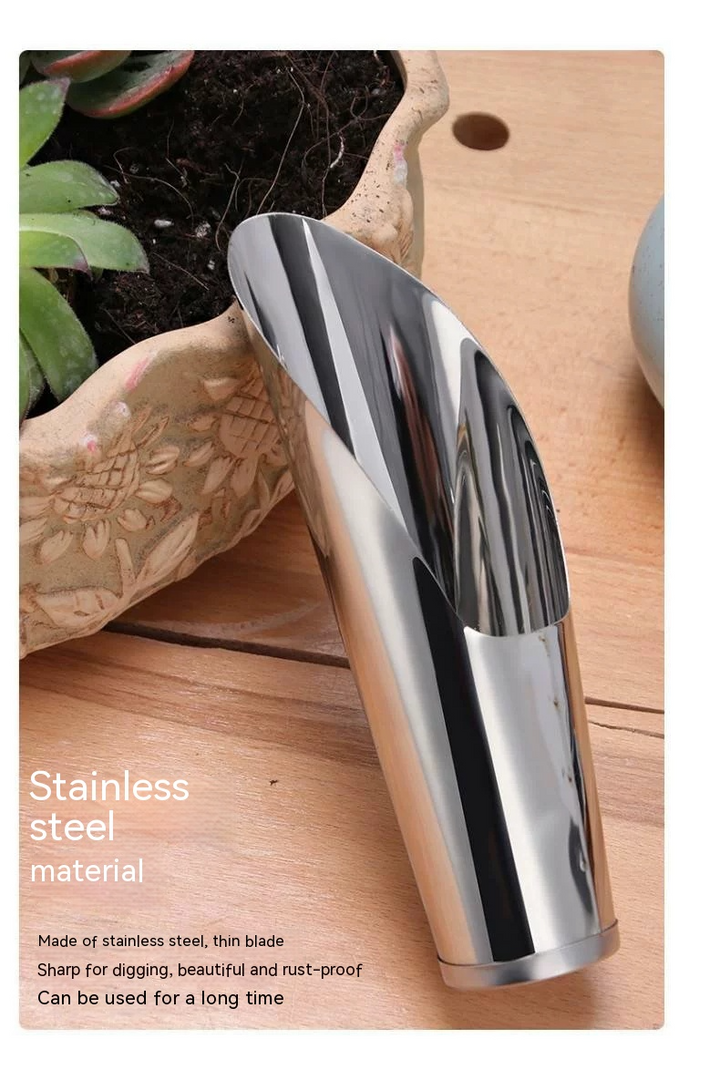 Lisslune | Stainless Steel Scoop for Potting Soil – Robust Planting Scoop for Garden and Balcony