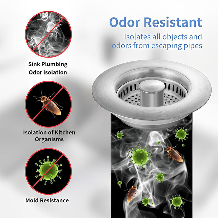Lisslune | Upgrade 3-in-1 Kitchen Sink Drain Strainer