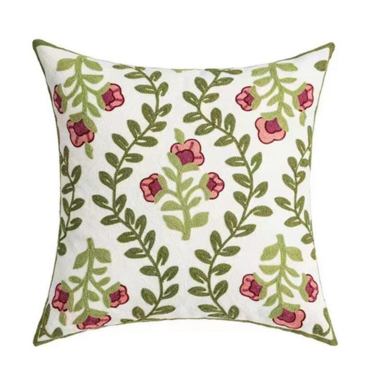 Lisslune | Ethereal Embroidery Floral Cushion Cover