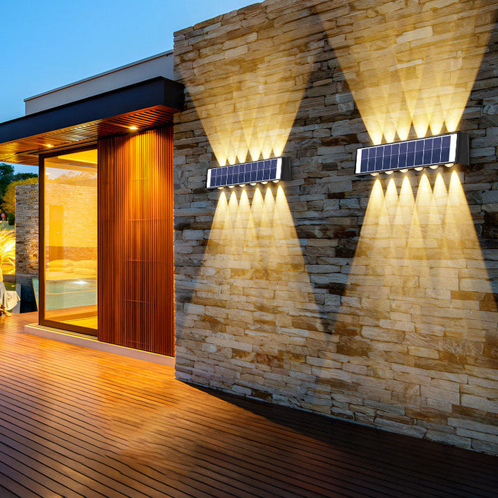 Lisslune | Modern Simplicity Solar Waterproof Rectangular ABS PMMA LED Wall Light Lamp For Outdoor Patio