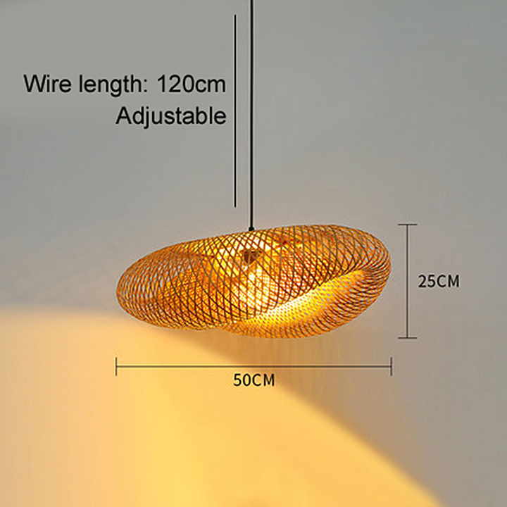 Lisslune | Rattan Woven Bamboo - Pendant Light - Led - Light
