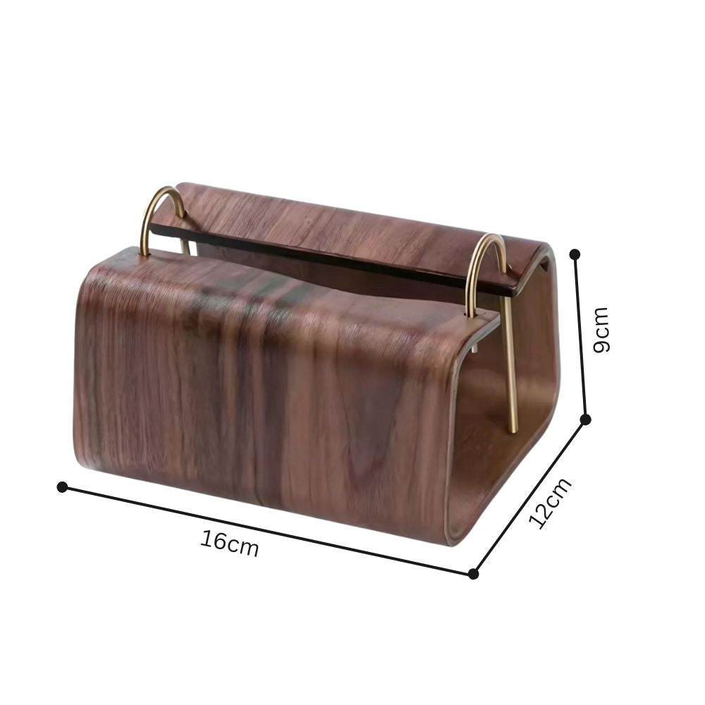 Lisslune | Wooden Brass Tissue Holder