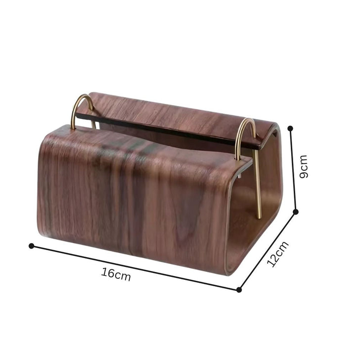 Lisslune | Wooden Brass Tissue Holder