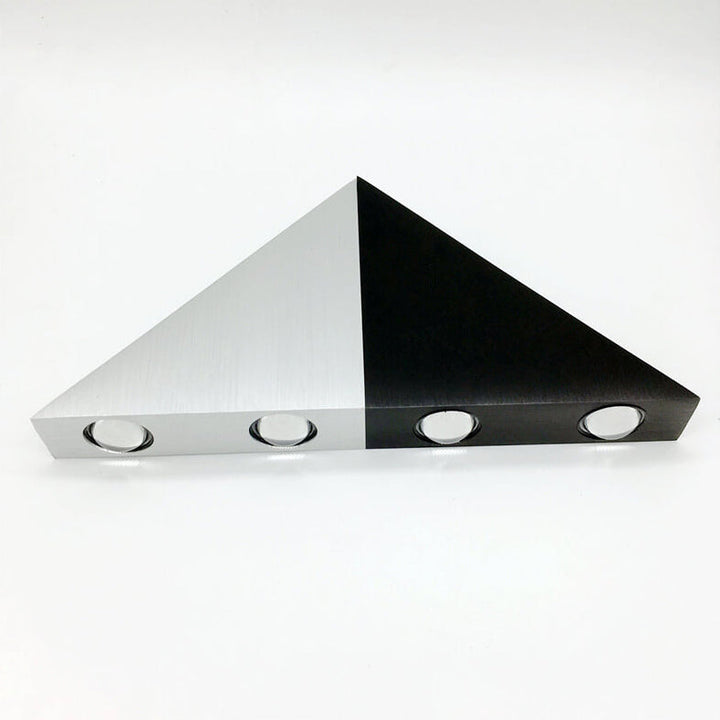Lisslune | TriLumina Prism LED Wall Light | Creative Pyramid Design | Aluminum & Acrylic | Colored Light Options