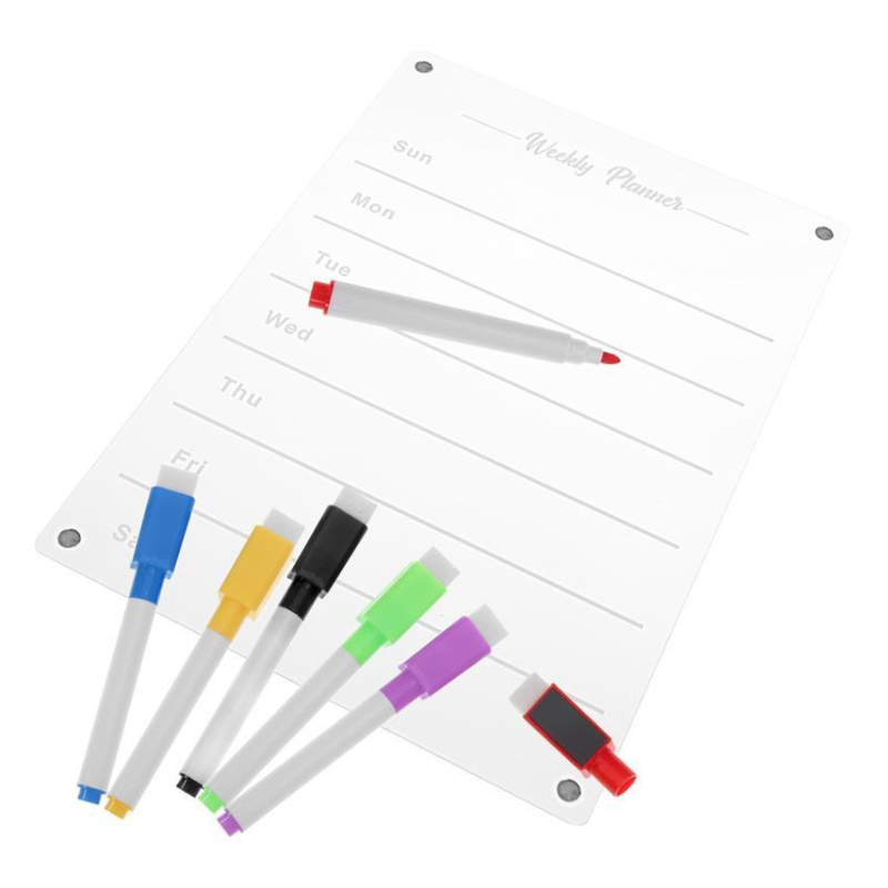 Lisslune | Weekly Planner Magnetic Fridge Organizer | Vibrant Markers, Easy Wipe Clean & Ideal for Home Kitchen Management