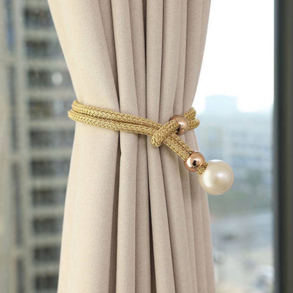 Lisslune | Lustrous Pearl Curtain Tie Back | 2 Pcs Set