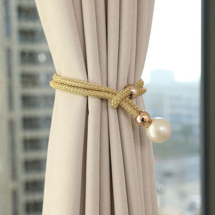 Lisslune | Lustrous Pearl Curtain Tie Back | 2 Pcs Set