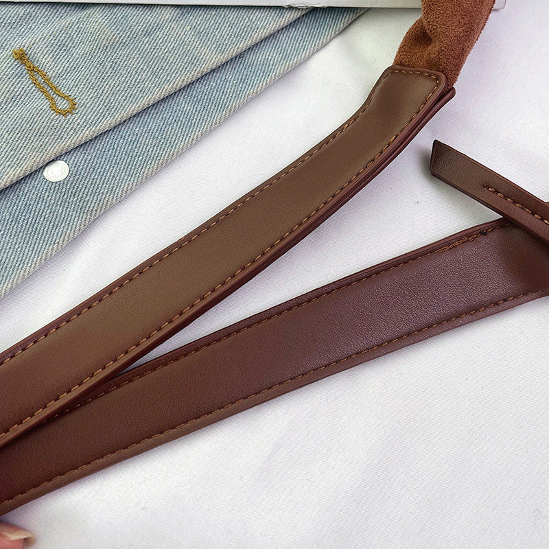 Lisslune | Suede messenger bag with large capacity