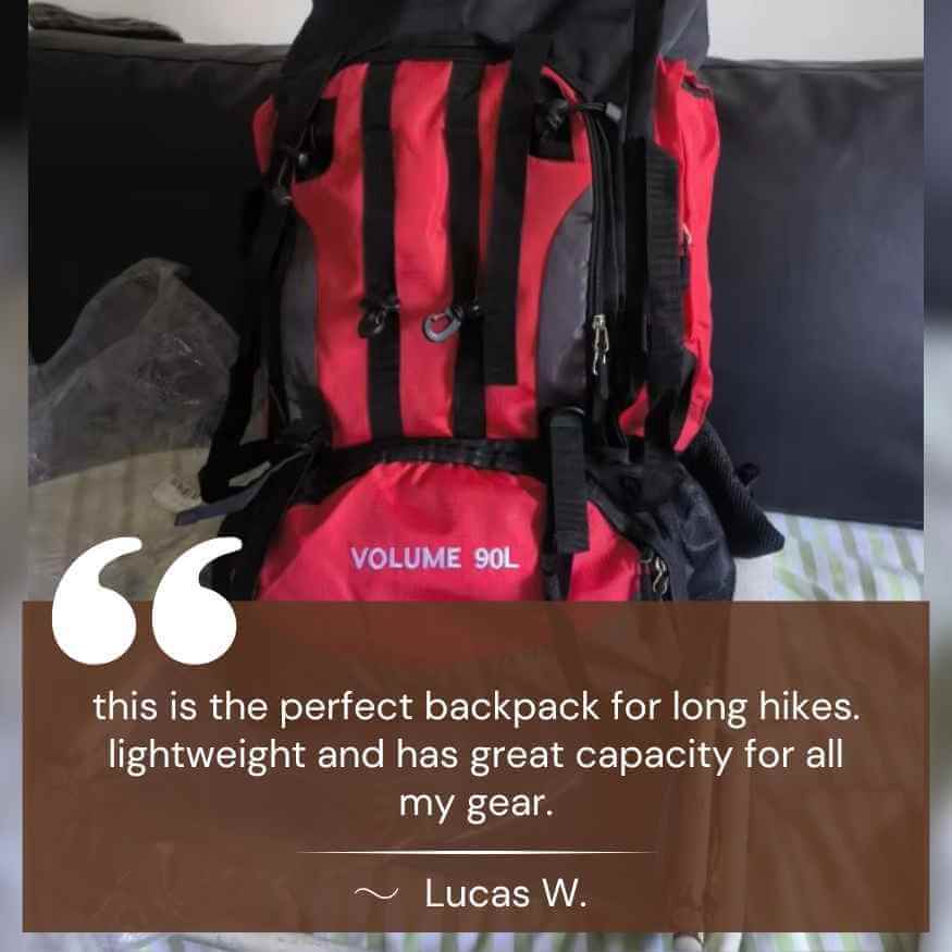 Lisslune | 90L Waterproof Hiking Backpack - Ultra-Lightweight Travel Pack for Outdoor Adventures & Camping