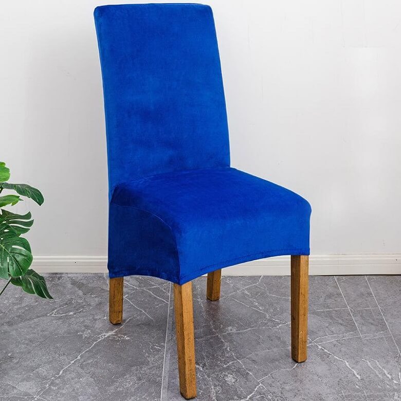 Lisslune | Stretch Velvet XL Size Dining Chair Covers x4 | Soft. Stretchable & Non-Slip for Home Dining Room Decoration