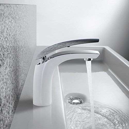 Lisslune | Elegant Design Faucet Bathroom White Chrome Bathroom Fitting Sink Fitting Fashion Mix Taps bathroom