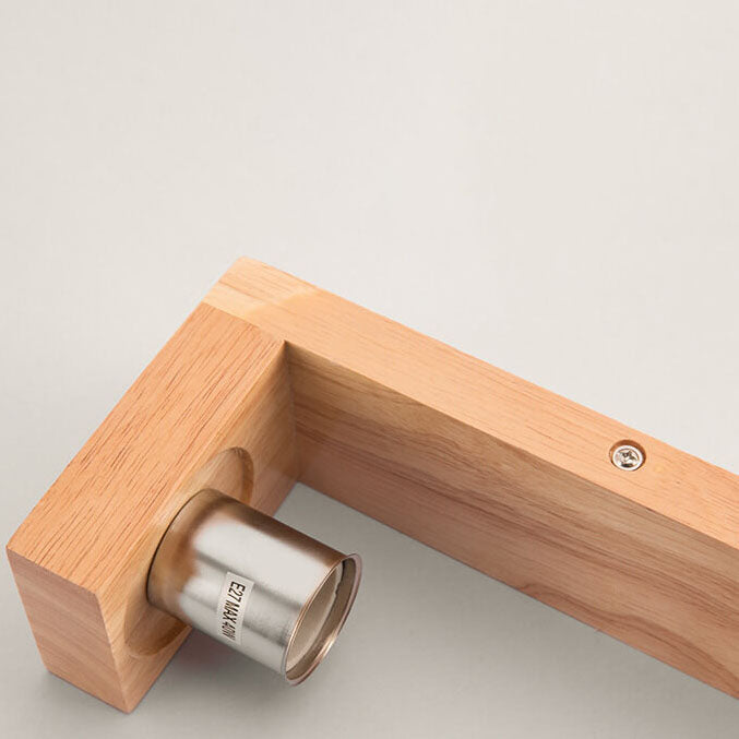 Lisslune | Modern minimalist solid wood square glass column 1-light wall sconces lamp