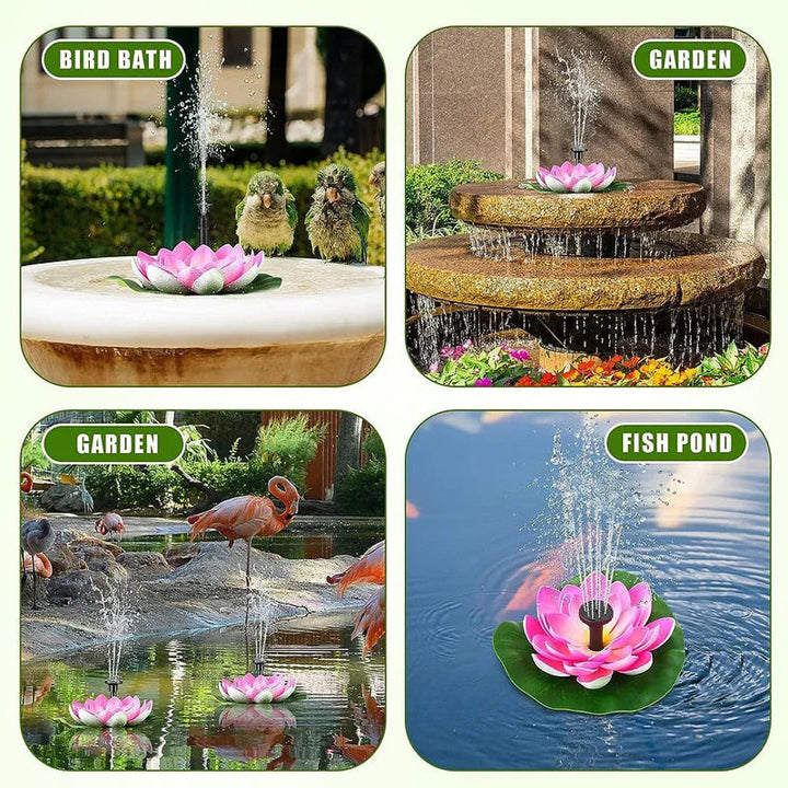 Lisslune | Lotus-shaped solar fountain pond decoration