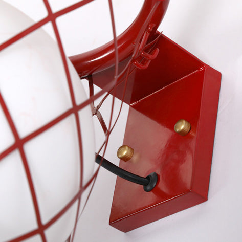 Lisslune | Slamora Children's Wall Light | Basketball Hoop Design | Glass & Metal | Art Deco Style | Bedroom Light
