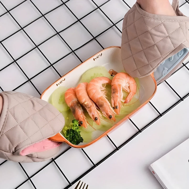 Lisslune | Silicone Quilted Heatproof Kitchen Mitts