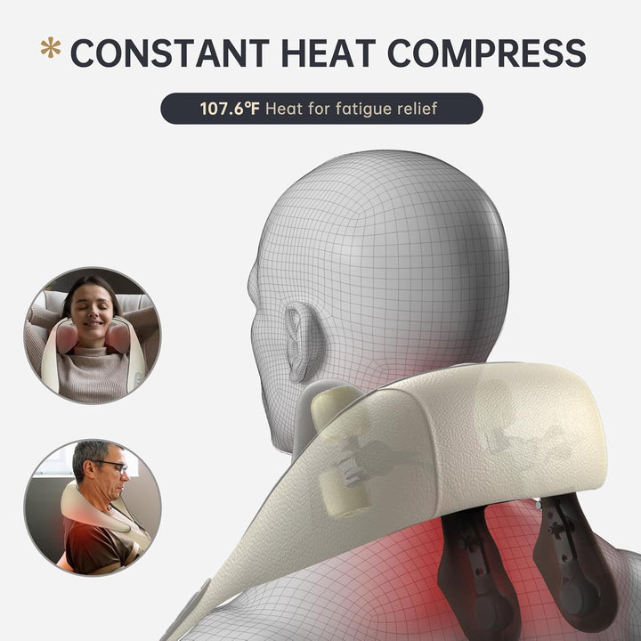 Lisslune | Heated Massage Chair with Back & Neck Cushion – Shiatsu Massage for Total Comfort