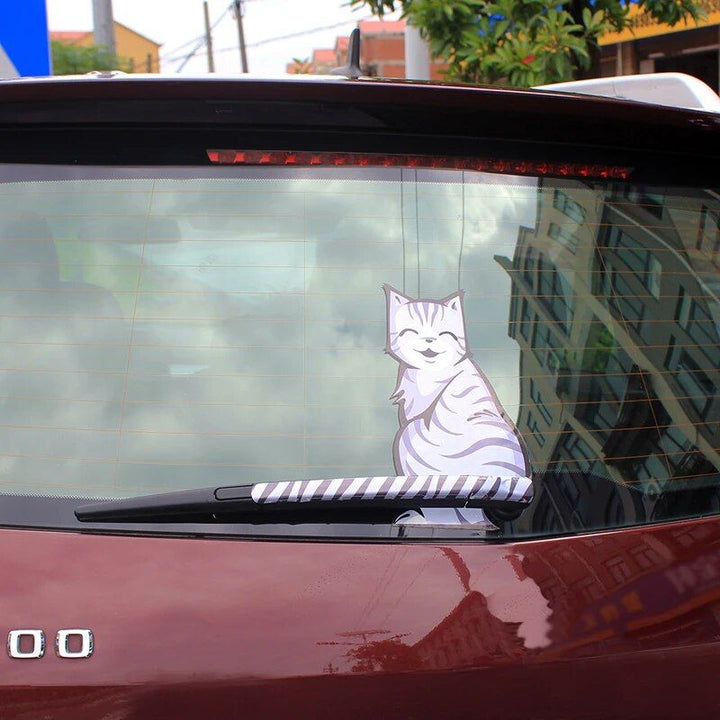 Lisslune | Reflective Cartoon Cat Car Stickers with Moving Tail