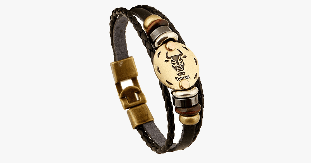 Lisslune | Zodiac Bracelet - Gallstone Leather Bracelet - Available for all zodiac signs
