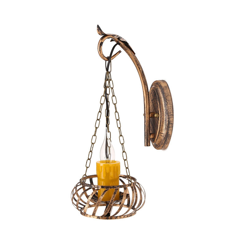 Skørter | 1 Light Ceramic Wall Lamp Lighting Loft Rustic Cast Iron Wall Lamp in Bronze for Hallway