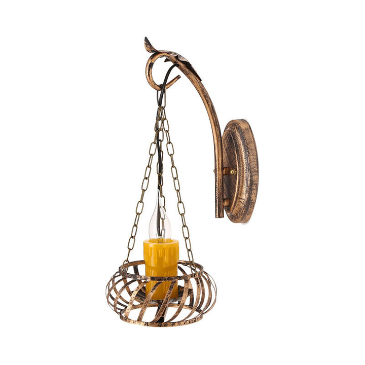 Skørter | 1 Light Ceramic Wall Lamp Lighting Loft Rustic Cast Iron Wall Lamp in Bronze for Hallway