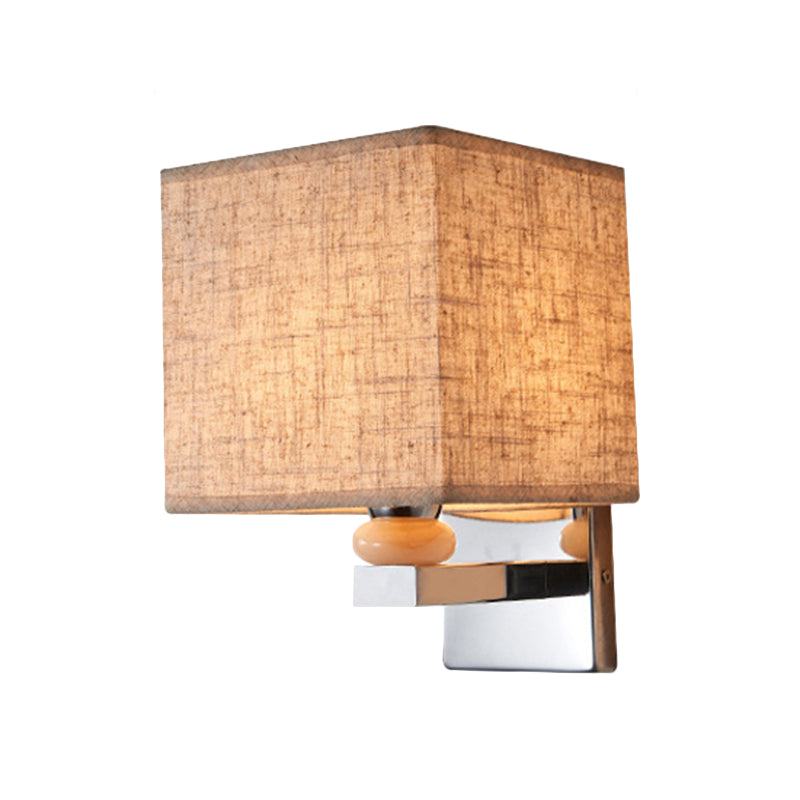 Lisslune | Fabric Cube Wall Lamp Lighting Modern LED Wall Lamp in White/Black/Beige