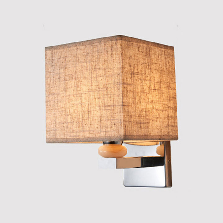 Lisslune | Fabric Cube Wall Lamp Lighting Modern LED Wall Lamp in White/Black/Beige