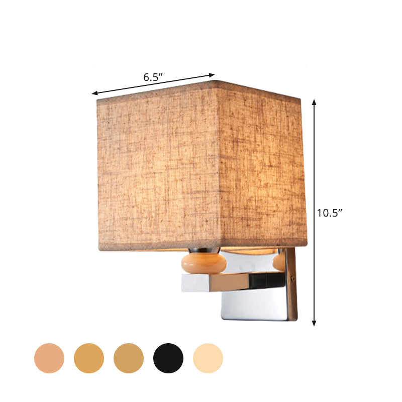 Lisslune | Fabric Cube Wall Lamp Lighting Modern LED Wall Lamp in White/Black/Beige