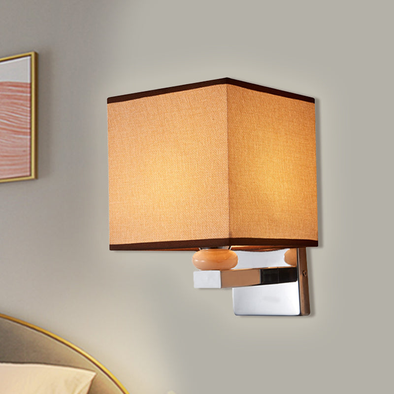 Lisslune | Fabric Cube Wall Lamp Lighting Modern LED Wall Lamp in White/Black/Beige
