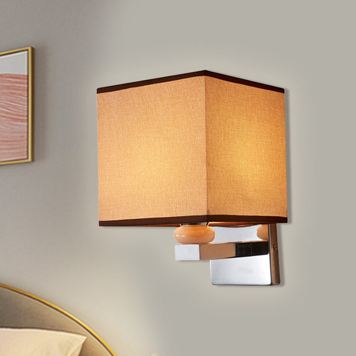 Lisslune | Fabric Cube Wall Lamp Lighting Modern LED Wall Lamp in White/Black/Beige