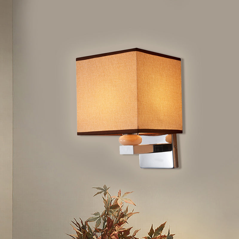 Lisslune | Fabric Cube Wall Lamp Lighting Modern LED Wall Lamp in White/Black/Beige