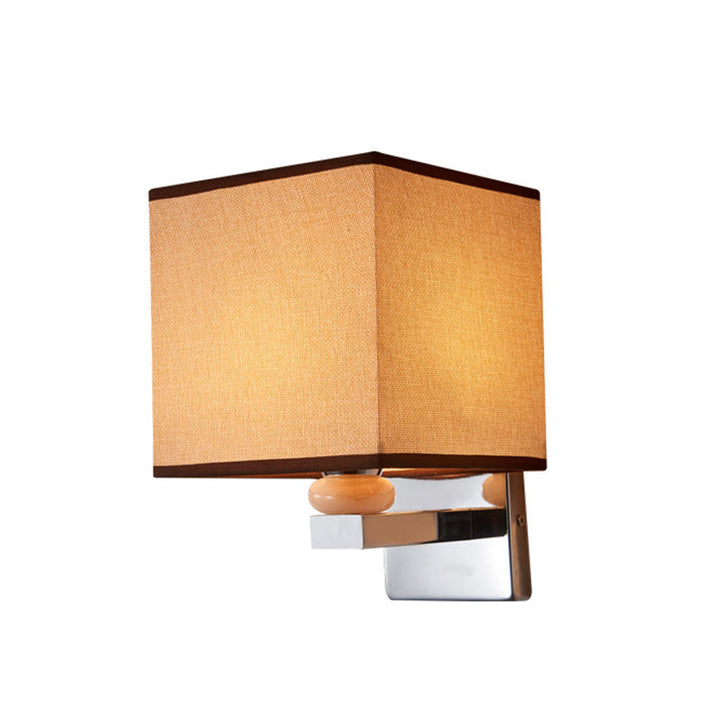Lisslune | Fabric Cube Wall Lamp Lighting Modern LED Wall Lamp in White/Black/Beige