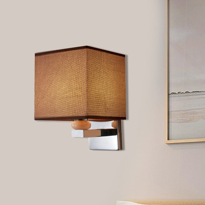 Lisslune | Fabric Cube Wall Lamp Lighting Modern LED Wall Lamp in White/Black/Beige