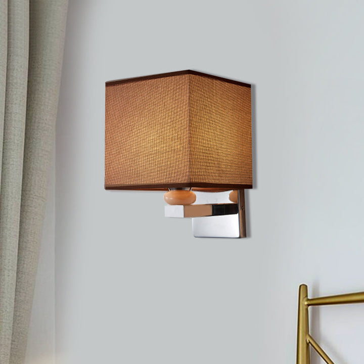 Lisslune | Fabric Cube Wall Lamp Lighting Modern LED Wall Lamp in White/Black/Beige