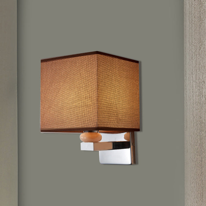 Lisslune | Fabric Cube Wall Lamp Lighting Modern LED Wall Lamp in White/Black/Beige