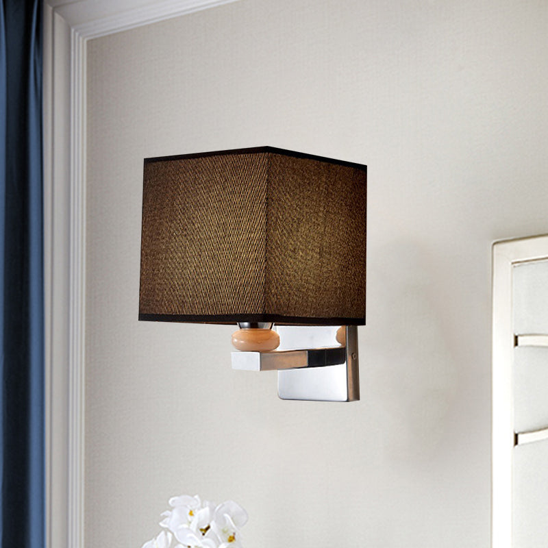 Lisslune | Fabric Cube Wall Lamp Lighting Modern LED Wall Lamp in White/Black/Beige