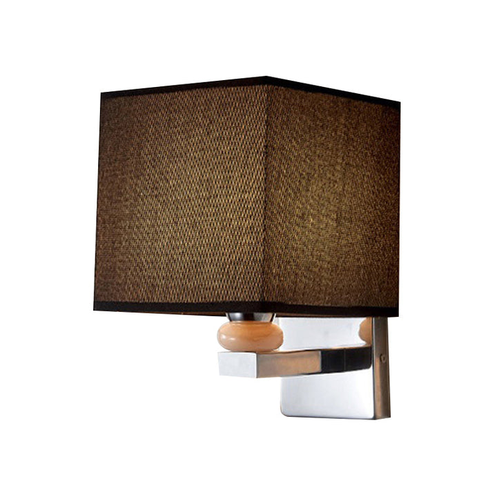 Lisslune | Fabric Cube Wall Lamp Lighting Modern LED Wall Lamp in White/Black/Beige