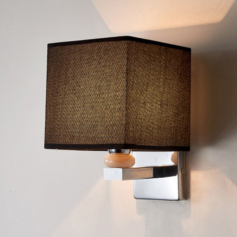 Lisslune | Fabric Cube Wall Lamp Lighting Modern LED Wall Lamp in White/Black/Beige