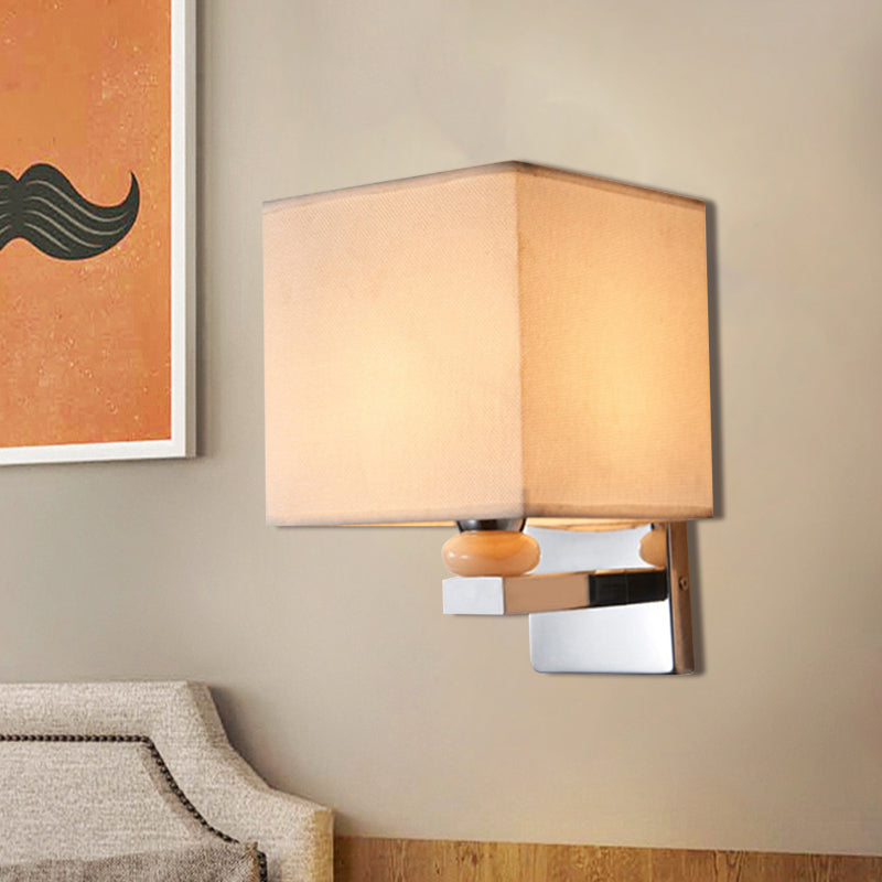 Lisslune | Fabric Cube Wall Lamp Lighting Modern LED Wall Lamp in White/Black/Beige