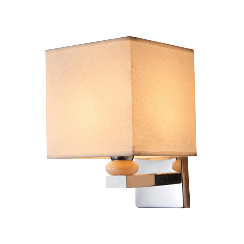Lisslune | Fabric Cube Wall Lamp Lighting Modern LED Wall Lamp in White/Black/Beige