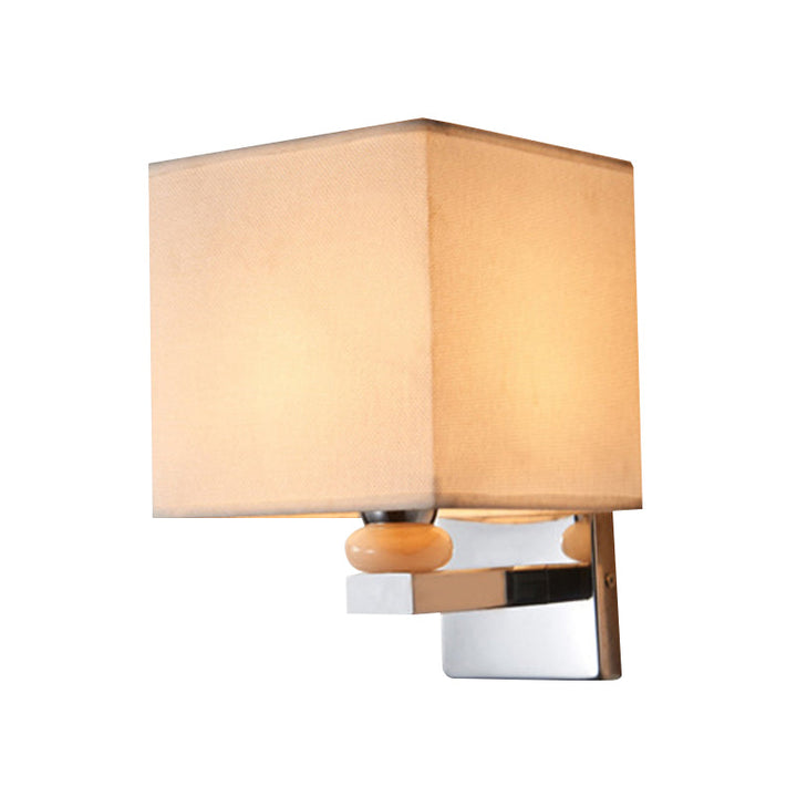 Lisslune | Fabric Cube Wall Lamp Lighting Modern LED Wall Lamp in White/Black/Beige