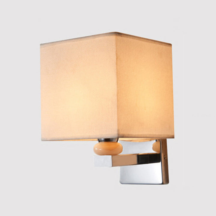 Lisslune | Fabric Cube Wall Lamp Lighting Modern LED Wall Lamp in White/Black/Beige