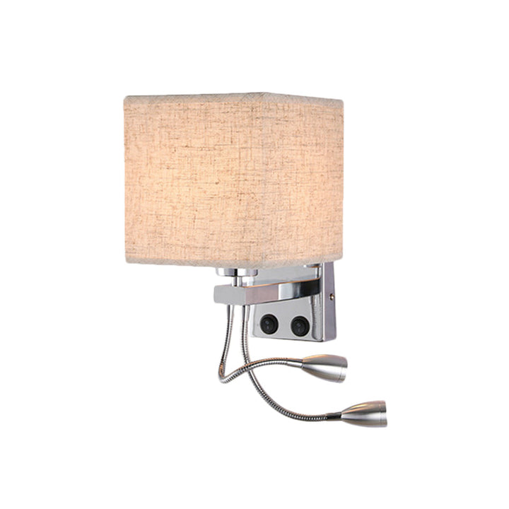 Lisslune | White/Black/Beige Cube Wall Lantern Lighting Modernism Fabric 1 Light Wall Mount Light