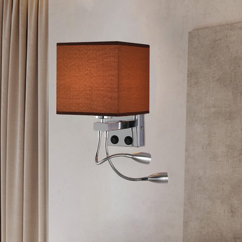 Lisslune | White/Black/Beige Cube Wall Lantern Lighting Modernism Fabric 1 Light Wall Mount Light