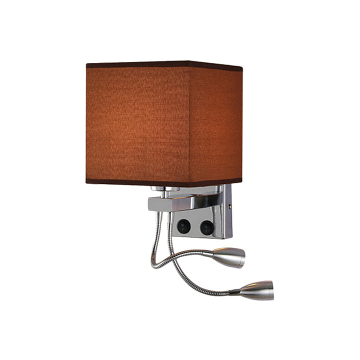 Lisslune | White/Black/Beige Cube Wall Lantern Lighting Modernism Fabric 1 Light Wall Mount Light